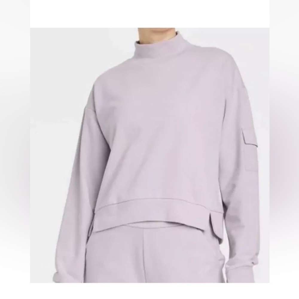 All In Motion French Terry Sweatshirt Lilac Purple Thumb Hole Women Size M